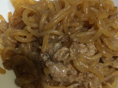 牛肉と糸こんにゃくの柚子胡椒入りすき煮(*^^*)